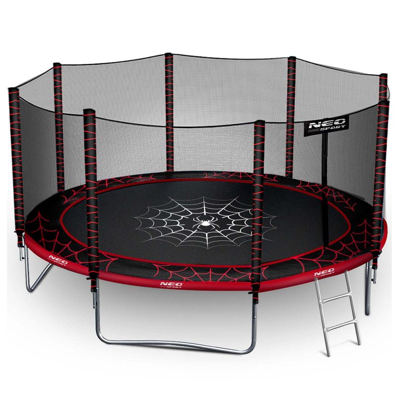 Trampolina ogrodowa Neo-Sport PAJĄK 404cm 13ft + drabinka + siatka zewnętrzna 1szt.