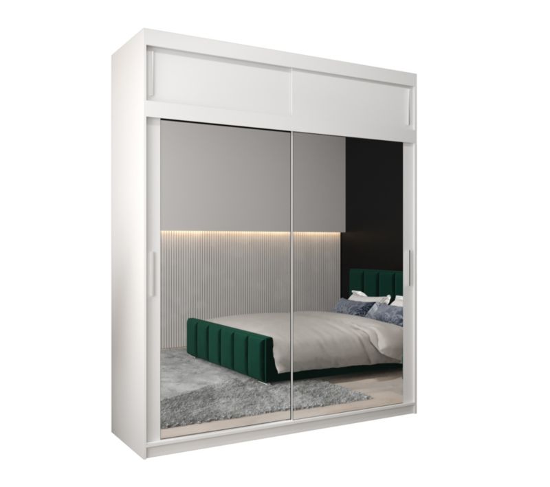 Szafa przesuwna Garderoba Abiks Tokyo 3 200 biały + biały z nadstawką 1 szt.