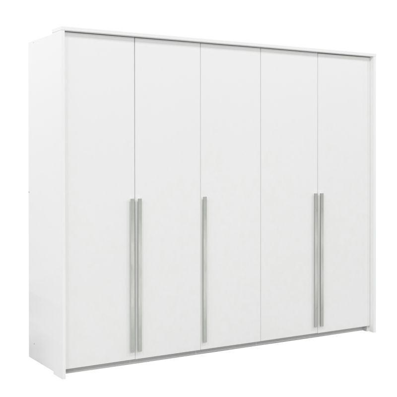 Szafa ubraniowa uchylna Bettso Genua 255 cm ze srebrnymi uchwytami biały 1szt.