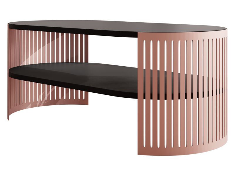 Stolik kawowy owalny MIRJAN 24 Fikoli I miedziany/czarny molet 1 szt.