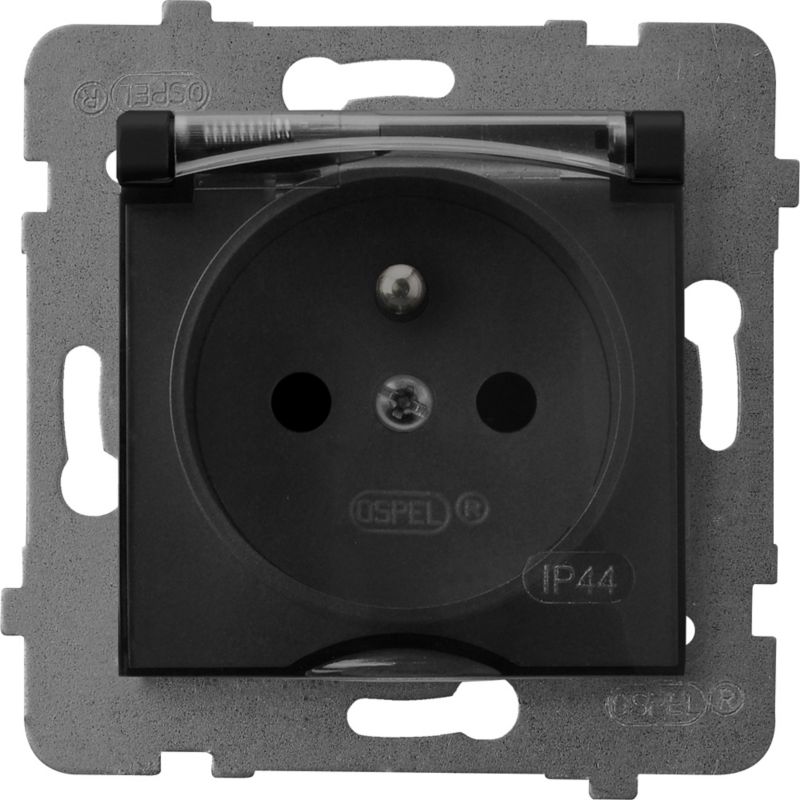 Gniazdo pojedyncze Ospel As IP44 czarne