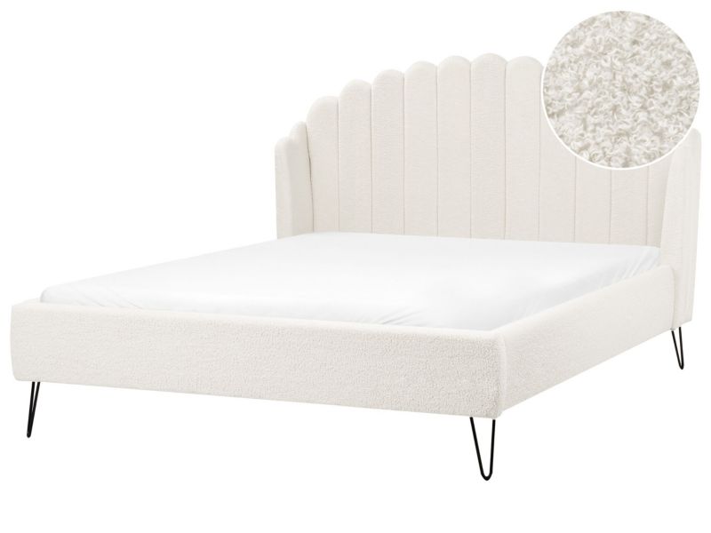 Łóżko Boucle Ambillou 140 x 200 cm Złamana biel 1 szt.