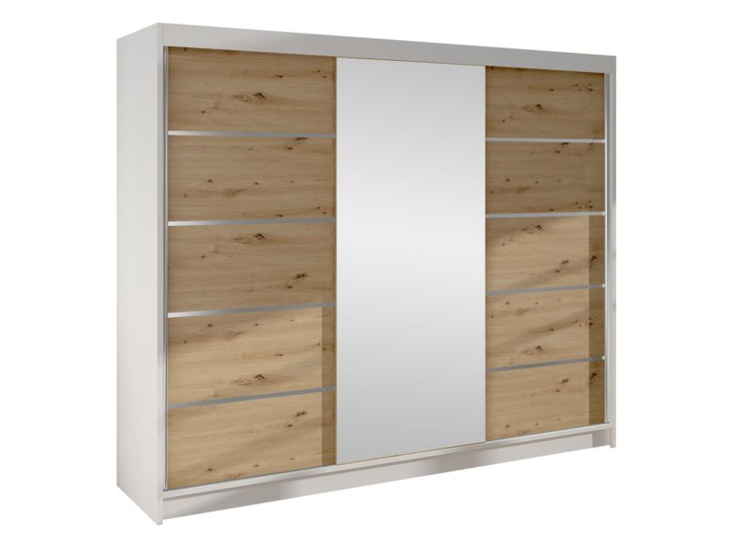 Szafa MIRJAN 24 z drzwiami przesuwnymi Derby VI biały/dąb artisan 1 szt.