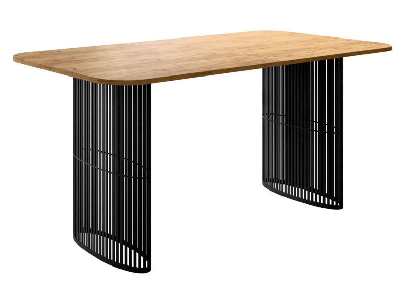 Stół owalny rozkładany MIRJAN 24 Arcadia czarny + dąb craft złoty 1 szt.