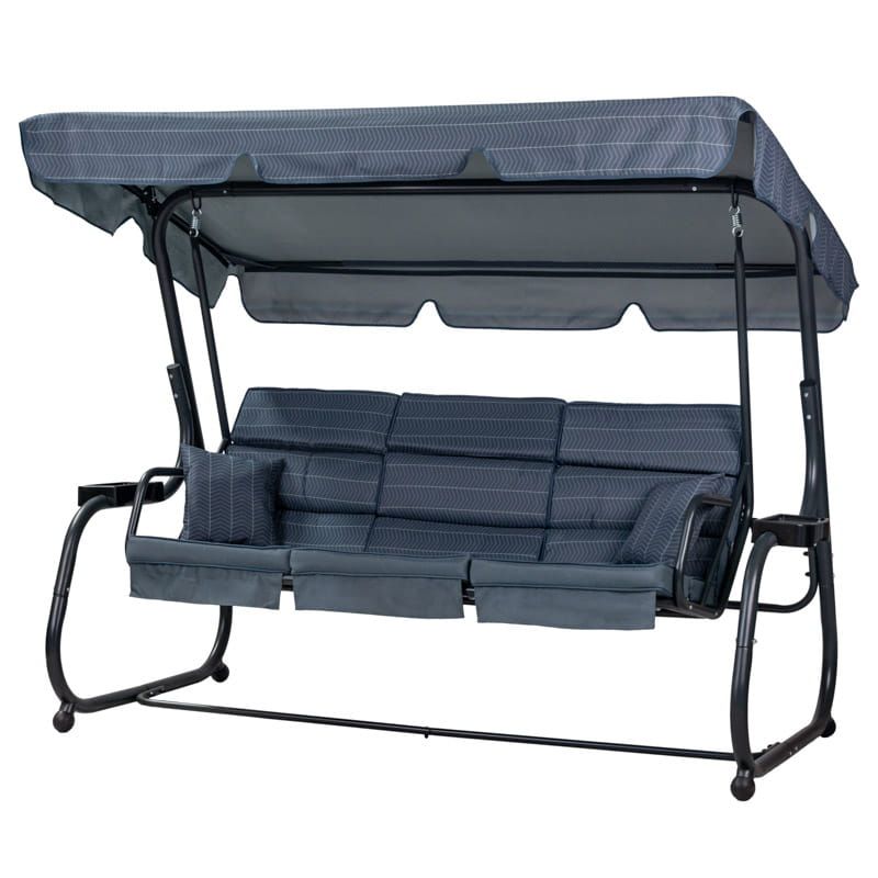 Huśtawka ogrodowa Mirpol z rozkładanym oparciem i moskitierą Ines 1 szt.