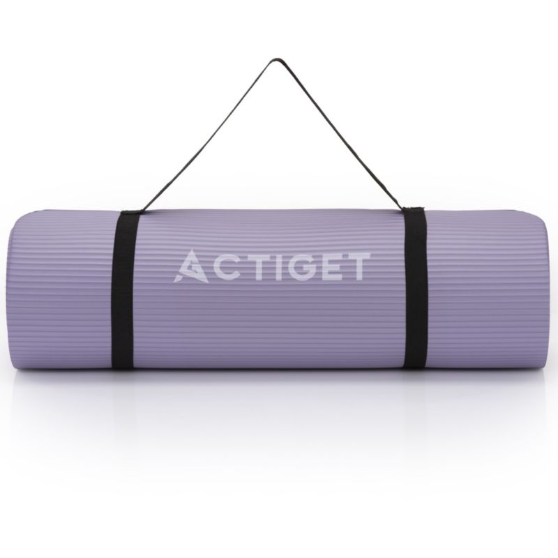 Mata Actiget do jogi, ćwiczeń fitness antypoślizgowa 183x61 cm materac do pilates, fioletowy 1 szt.