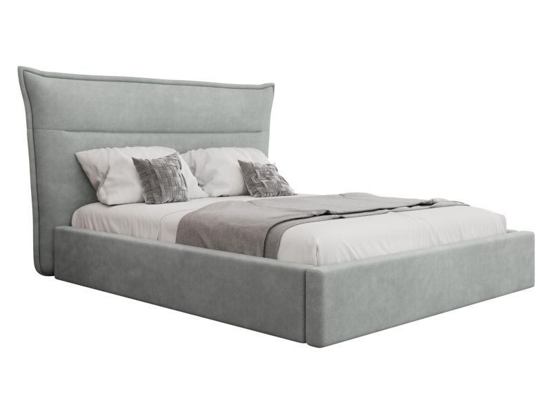 Łóżko tapicerowane MIRJAN 24 z pojemnikiem na pościel Tinkus 160x200 jasny szary 1 szt.