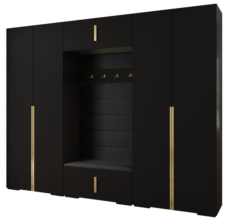 Garderoba do przedpokoju Abiks INOVA 1 Z9 czarny+złoty+manila18 1szt.