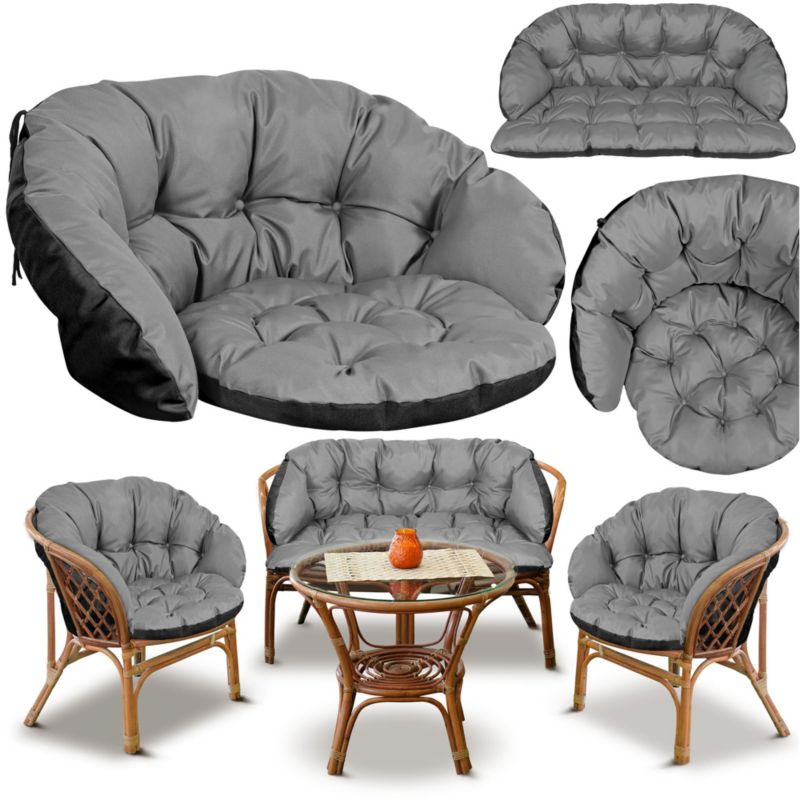 Zestaw Na Meble Ogrodowe Edanti Poduszki Pikowane Dwa Krzesła + Kanapa 1 szt