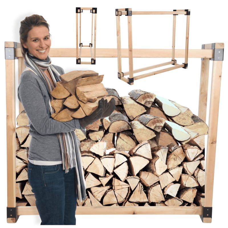 Stojak na drewno kominkowe MODO24 wiata na drzewo opałowe drewutnia 0,5 m3 1 szt.