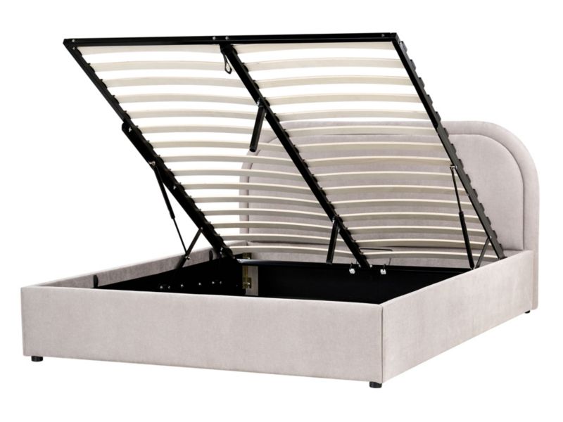 Łóżko z pojemnikiem Quillien 140 x 200 cm Beżowoszary 1 szt.