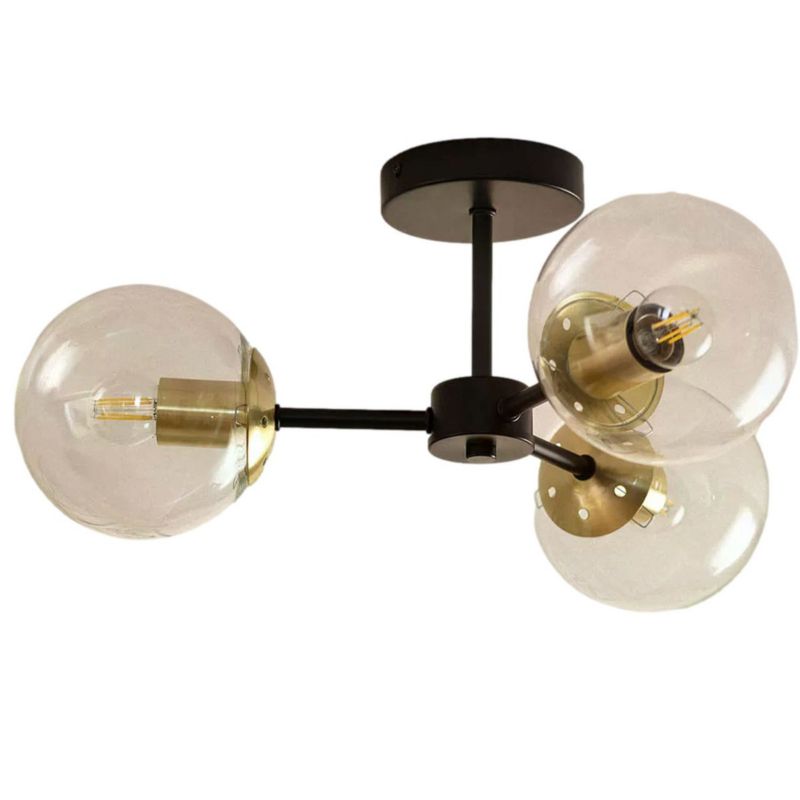 Lampa sufitowa Abruzzo Tesoro czarno-złota-przezroczysty wym: 22,5 x 54 x 54 cm 3xE27 x 40W 1 szt.