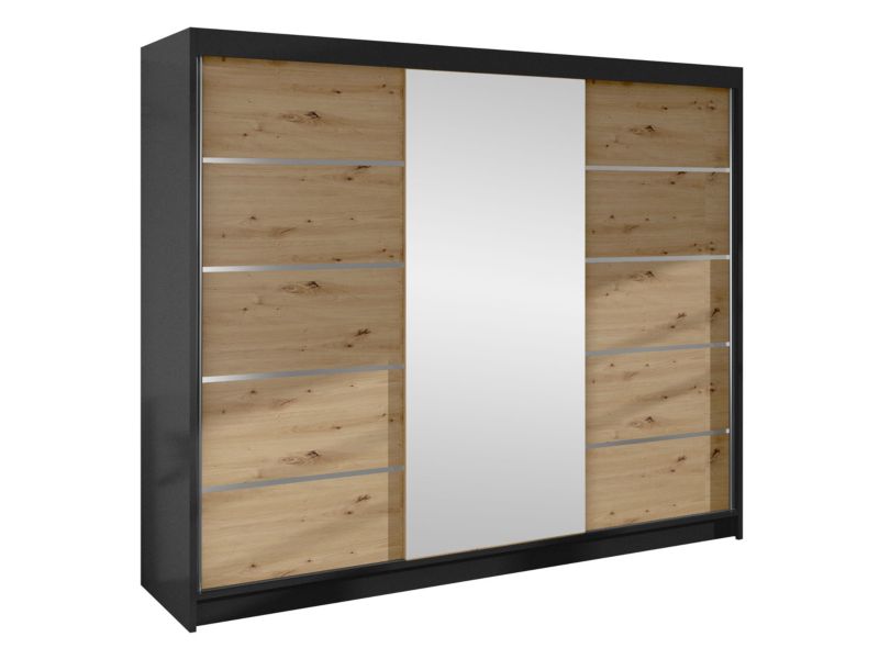 Szafa MIRJAN 24 z drzwiami przesuwnymi Derby VI czarny/dąb artisan 1 szt.