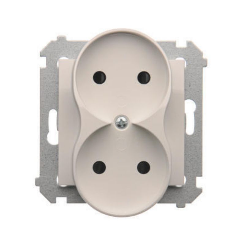 Gniazdo Podwójne 2X Simon 54 Bez Uziemienia z Przesłonami 1 szt.