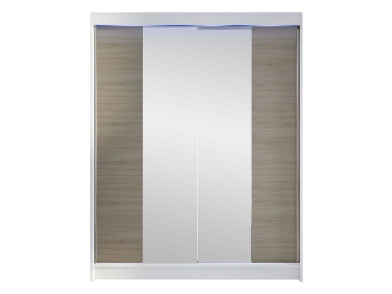 Szafa MIRJAN 24 z drzwiami przesuwnymi Camino II z oświetleniem RGB biały/dąb sonoma 1 szt.