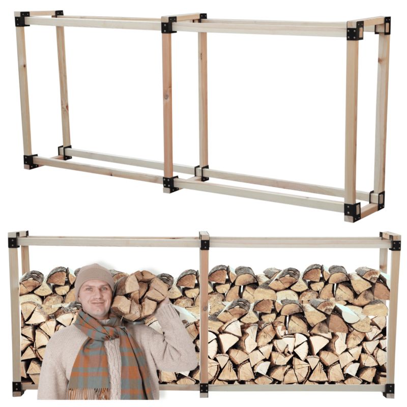 Stojak na drewno kominkowe MODO24 wiata na drzewo opałowe drewutnia 1,1 m3 1 szt.