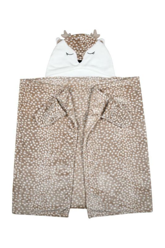 Ponczo koc GABIN STOF 75x150 cm wzór sarna beżowy 1 szt.