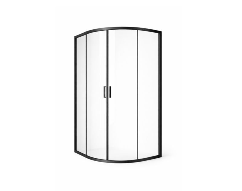 Półokrągła kabina prysznicowa Ravak Blix II NBLCP4 90x90 szkło transparent czarna 1 szt