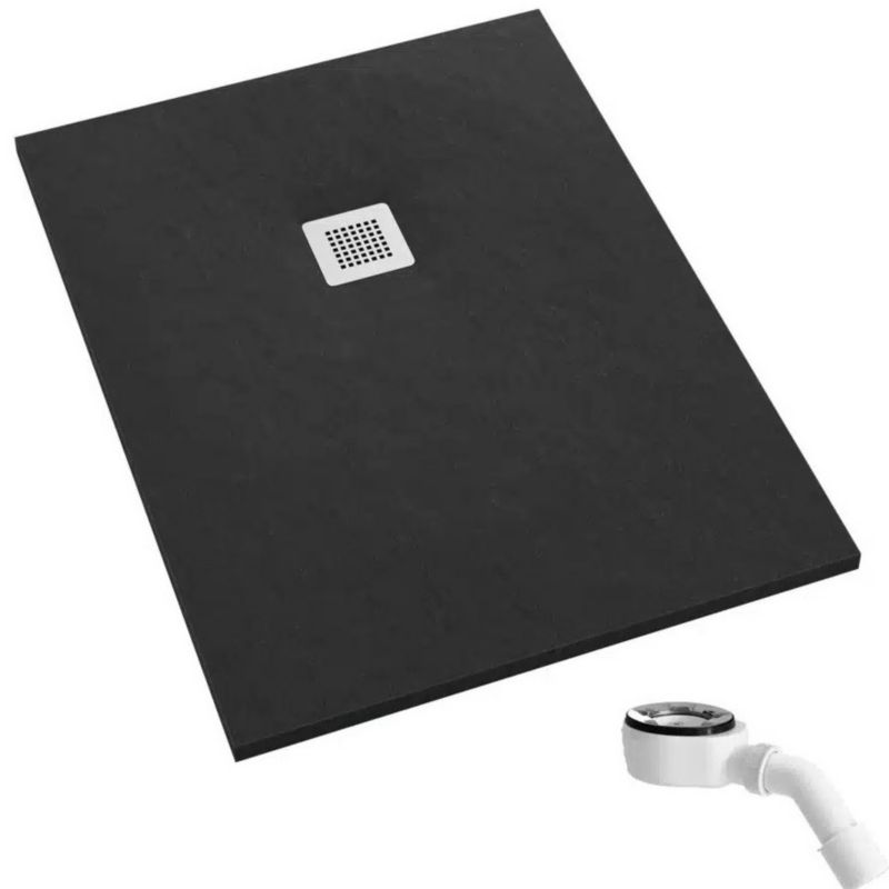 Brodzik akrylowy Schedpol Kalait Black Stone prostokątny czarny 80x90 cm 3.3155/C/ST-M2 1 szt.