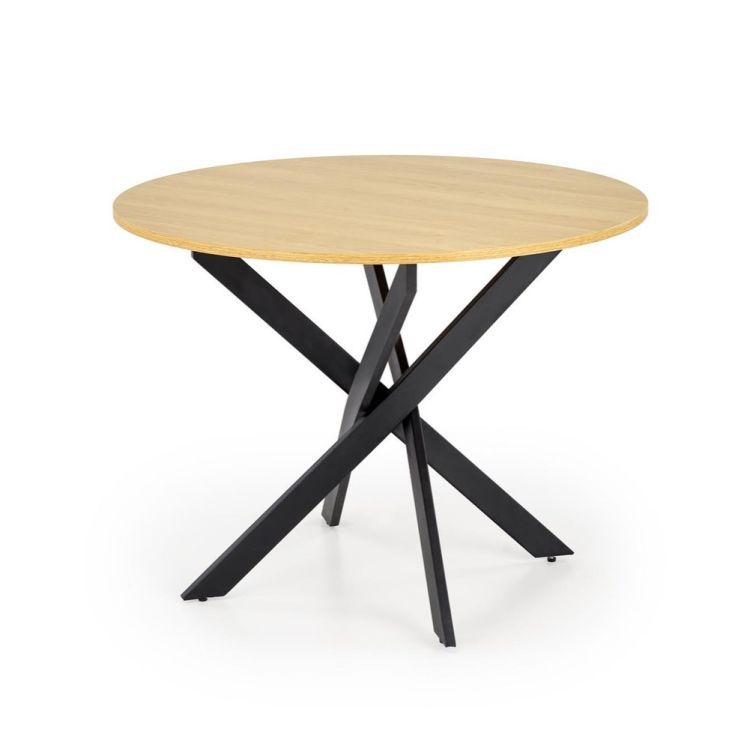 Stół Halmar okrągły EDGAR 100x100 dąb złoty/czarny 1 szt