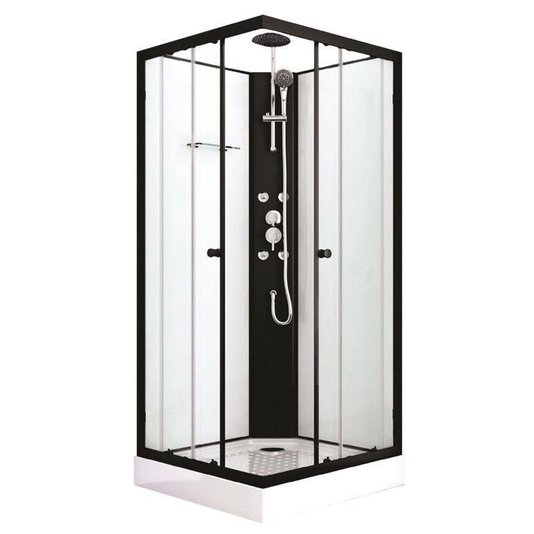 Kabina prysznicowa Durasan VENA KWT 90x90 czarna z niskim brodzikiem 1 szt.