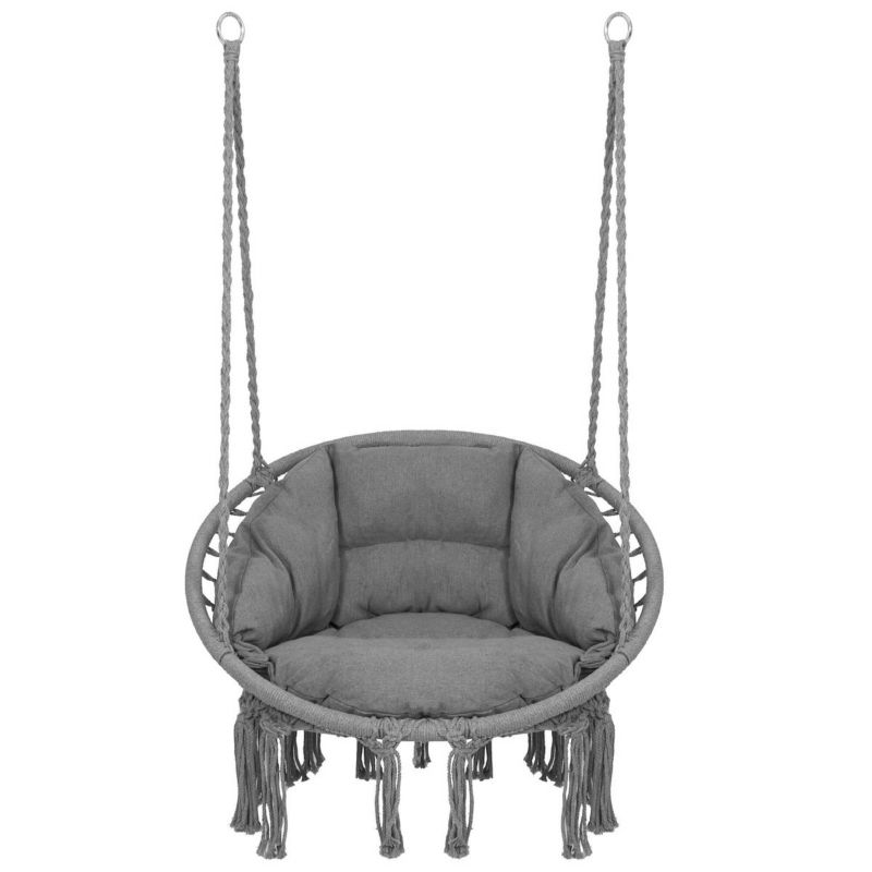 Huśtawka ogrodowa Springos bocianie gniazdo z frędzlami grafitowa 1 szt.