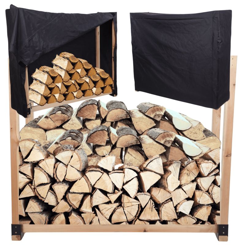 Stojak na drewno kominkowe MODO24 wiata z pokrowcem drewutnia 0,7 m3 1 szt.