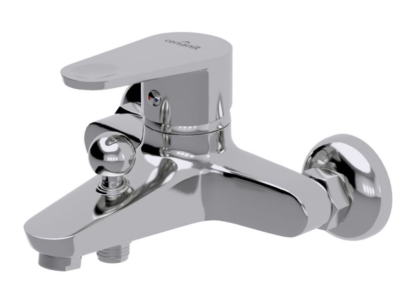 Bateria wannowo-prysznicowa ścienna Cersanit Cari chrom jednouchwytowa 15,5 cm 1 szt.