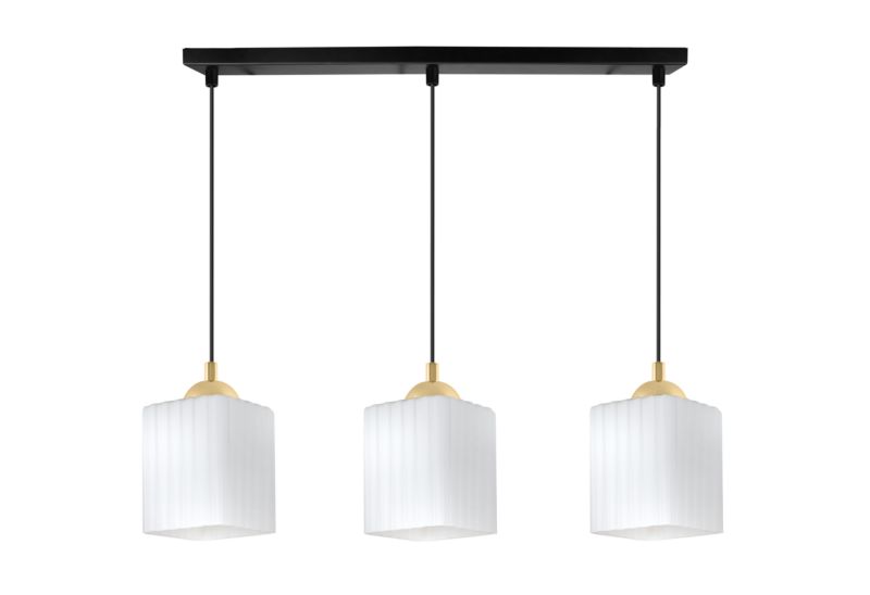 Lampa sufitowa wisząca Light Home LH Riffle 3x E27 60W czarny/biały/złoty 1szt.
