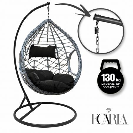 Fotel wiszący eCarla huśtawka kokon z poduszkami KR26 1 szt.
