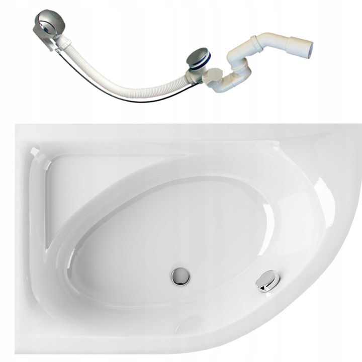 Wanna narożna asymetryczna lewa 170 x 110 bez obudowy z syfonem Laminart 1 szt.