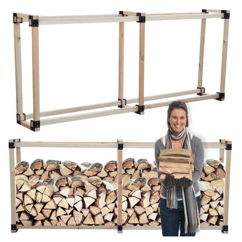 Stojak na drewno kominkowe MODO24 wiata na drzewo opałowe drewutnia 0,8 m3 1 szt.