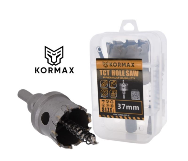 Otwornica wiertło koronowe z węglikiem TCT Kormax fi 37mm x 25mm krótkie (TCTJK37) - 1 szt.