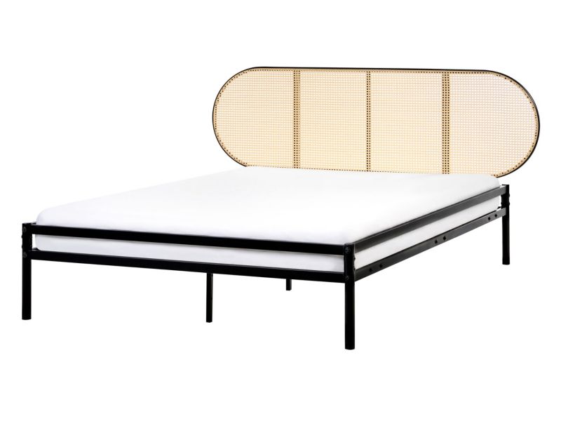 Łóżko Metal Boulin 140 x 200 cm Czarny 1 szt.