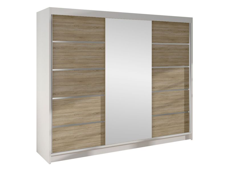 Szafa MIRJAN 24 z drzwiami przesuwnymi Derby VI biały/dąb sonoma 1 szt.