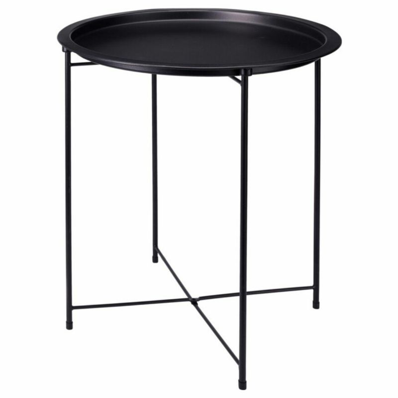 Stolik boczny HowHomely metalowy czarny 47xh50 cm 1 szt.