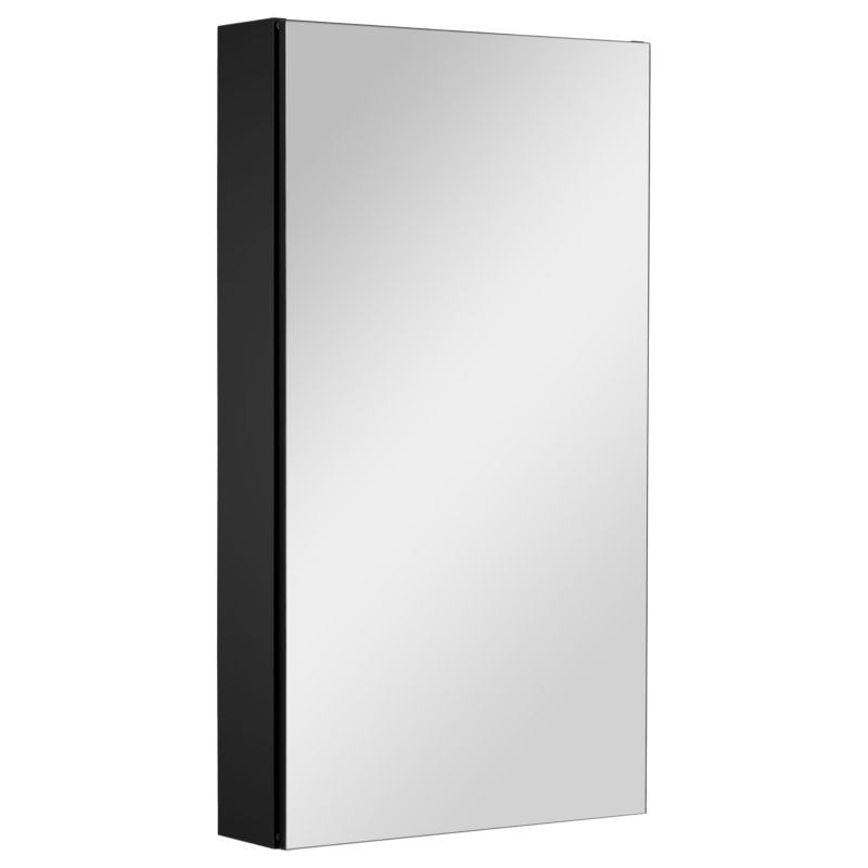 Szafka łazienkowa z lustrem MyFurni, 50 cm, czarna matowa, wisząca, lustrzana, 1 szt.
