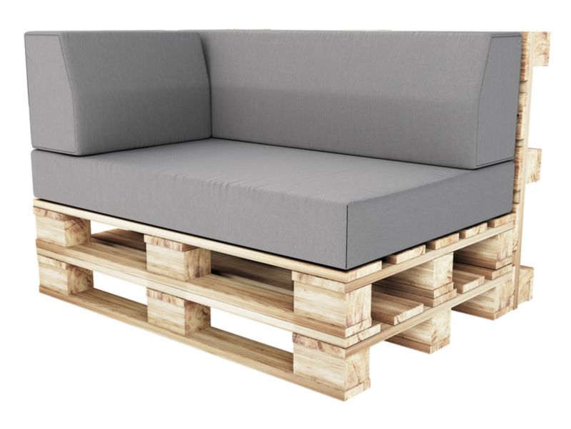 Poduchy ogrodowe na europalety FDM narożnik szare pokrowiec wodoodporny 1 szt.