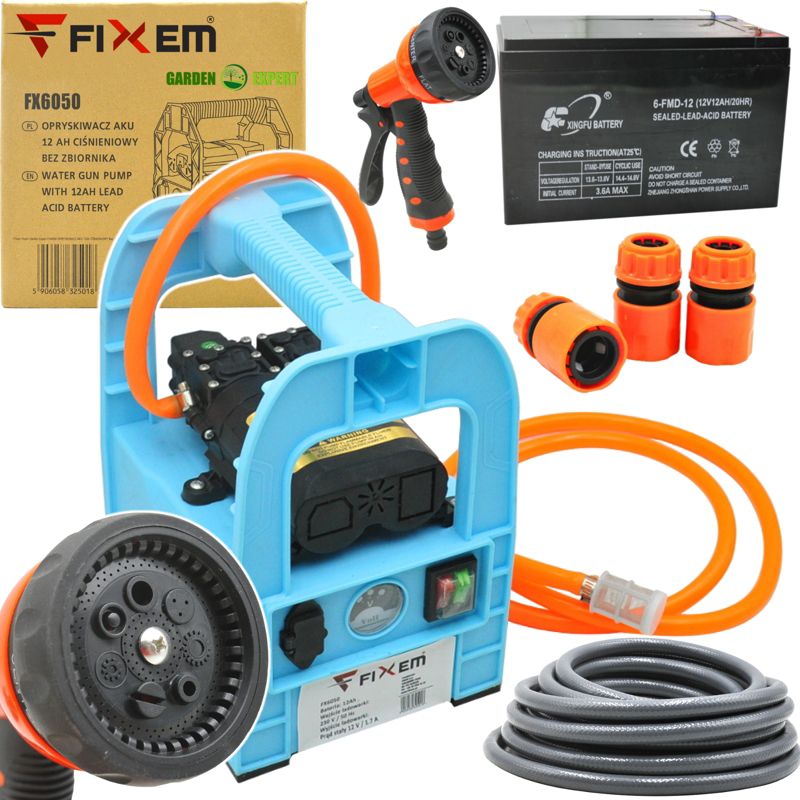 Opryskiwacz ciśnieniowy Fixem akumulatorowy 12ah bez zbiornika myjka rozpylacz 1kpl