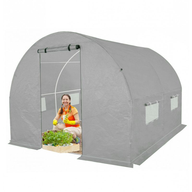 Tunel ogrodowy 4iQ Group 2x2m Szary Folia UV 19mm 1szt.