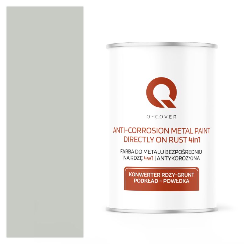 Farba do Metalu Prosto na Rdzę 4w1 Q-Cover Biały papirus RAL9018 Mat 1L