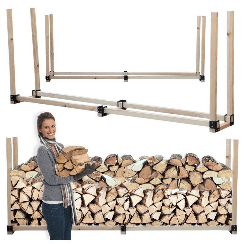 Stojak na drewno kominkowe MODO24 wiata na drzewo opałowe drewutnia 1,2 m3 1 szt.