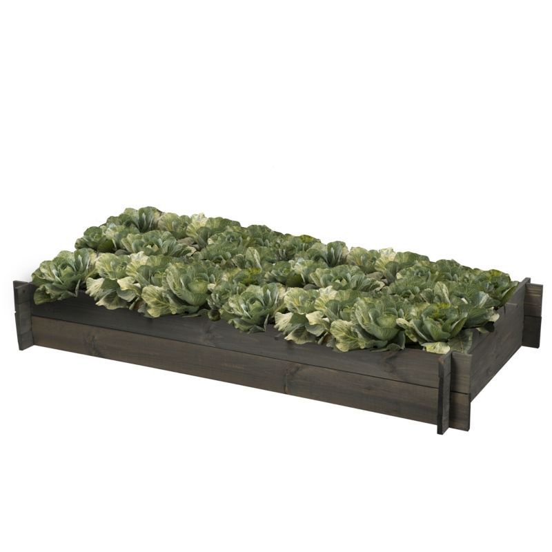 Skrzynia ogrodowa MODO24 podwyższona do uprawy warzyw i ziół 80 x 146 cm szara 1 szt.