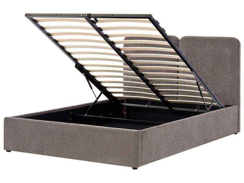Łóżko z pojemnikiem Arbois 140 x 200 cm Beżowoszary 1 szt.