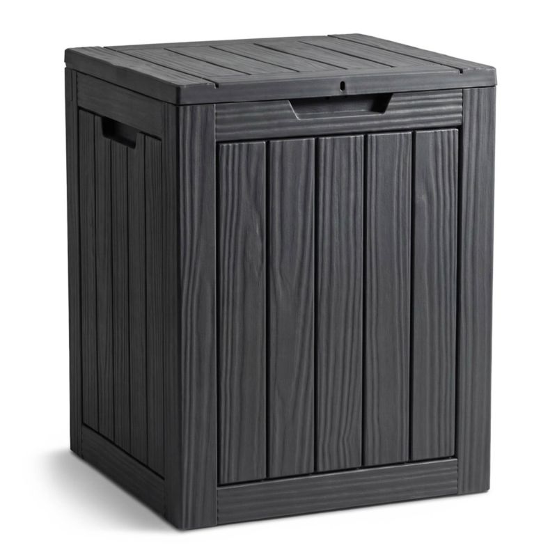 Skrzynia ogrodowa pojemnik na poduszki i narzędzia balkon taras AKORD wodoodporna 113L plastikowa czarna 1 szt.