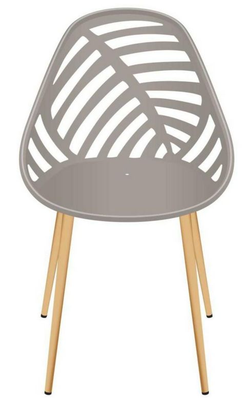 Krzesło ogrodowe LEAF beżowe z motywem liścia 1 szt.