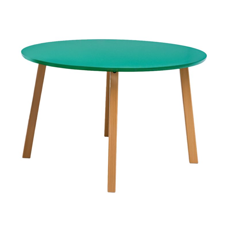 Okrągły Stolik Kawowy 80x50 cm do Salonu POSNORD - Stół Pomocniczy MDF Nogi Bukowe - Skandynawski Stolik na Kawę 1szt.