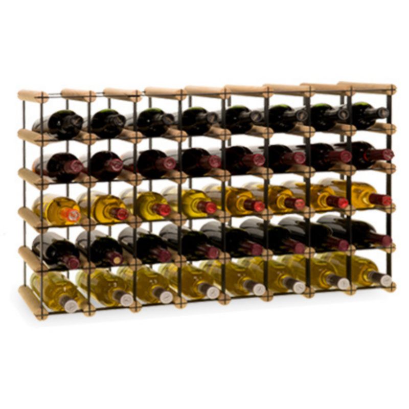 Stojak na wino MODO24 na butelki PET szafka duży eko na 40 butelek czarny metal drewno naturalne 1 szt.