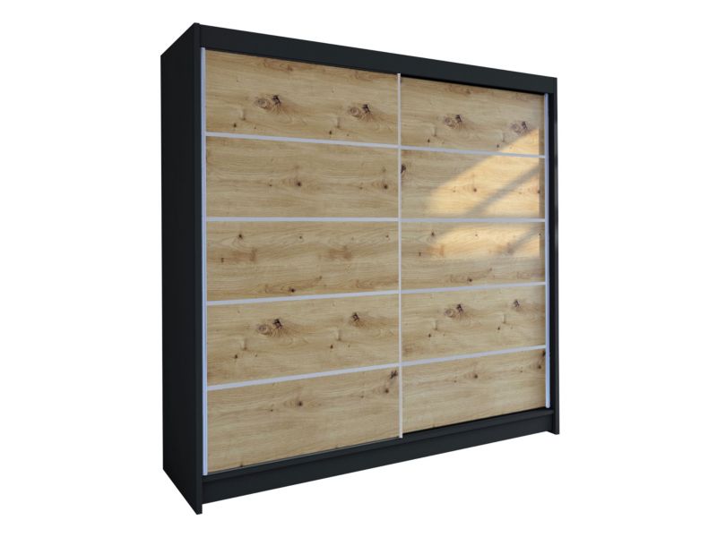 Szafa MIRJAN 24 z drzwiami przesuwnymi Talin IV czarny/dąb artisan 1 szt.