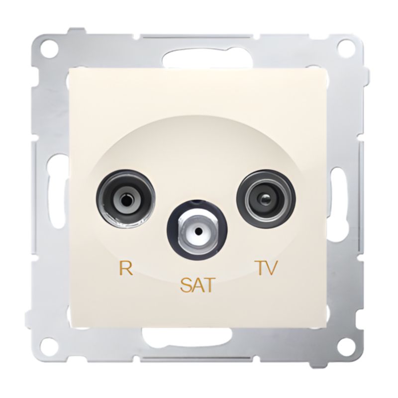 Gniazdo Antenowe RTV/SAT Końcowe 1X Kontakt Simon 54 Kremowe 1 szt.